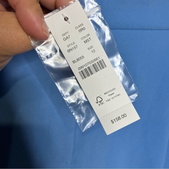 J. Crew blue wide leg pleated slacks size 12 new with tags - Picture 5 of 8